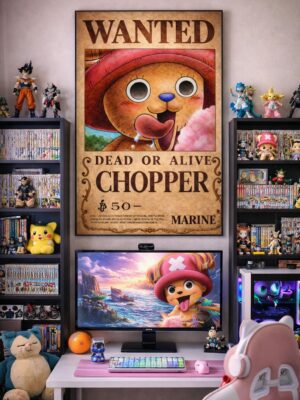 Chopper Wanted Poster – One Piece Anime Wall Art Print | Vintage Pirate Bounty Artwork