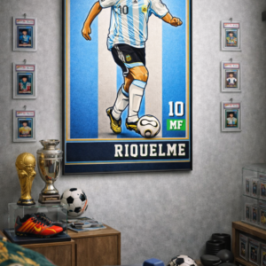Juan Román Riquelme Iconic Football Artwork – Football at Its Own Tempo