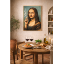 Mona Lisa Smoking Wall Art Print – Modern Satirical Classic Art Illustration