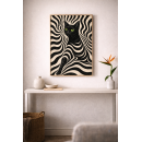 Hypnotic Black Cat – Graphic Op Art Wall Art Print