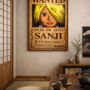 Sanji Wanted Poster – One Piece Anime Wall Art Print | Vintage Pirate Bounty Artwork