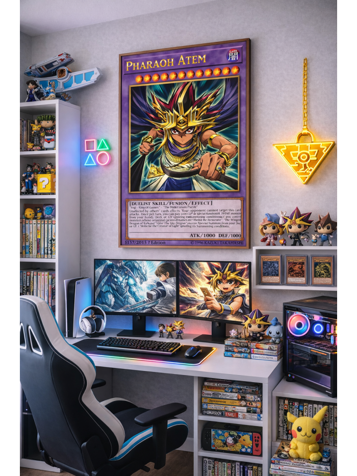 Pharaoh Atem Wall Art Print – Yu-Gi-Oh! Dark Magician King of Games | Legendary Anime Card Artwork