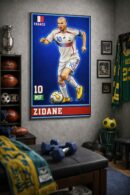 Zinedine Zidane Iconic Football Artwork – Intelligence in Motion
