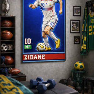 Zinedine Zidane Iconic Football Artwork – Intelligence in Motion