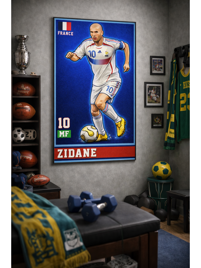 Zinedine Zidane Iconic Football Artwork – Intelligence in Motion