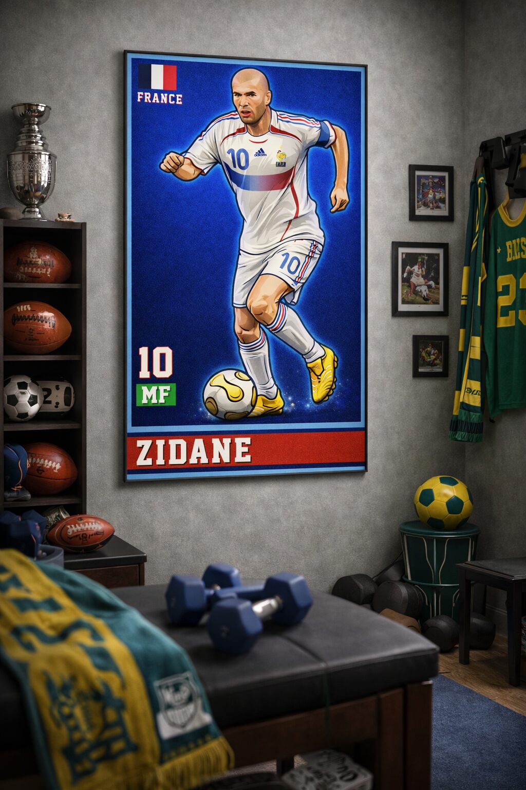 Zinedine Zidane Iconic Football Artwork – Intelligence in Motion