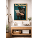 Bathroom Break Superhero – Humorous Bathroom Wall Art Print