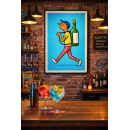 Take It With You – Playful Wine Illustration Wall Art