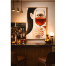 Surreal Wine Portrait Wall Art Print – Elegant Modern Illustration with Feminine Mood