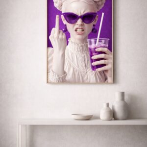 Purple Mood Rebel – Bold Pop Art Wall Art Print