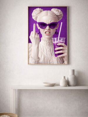 Purple Mood Rebel – Bold Pop Art Wall Art Print