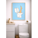 Leg in Toilet Wall Art Print – Dark Humor Minimal Illustration