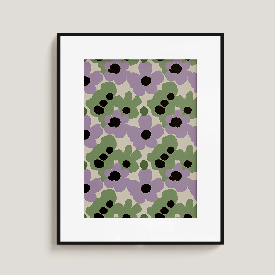 Retro Lilac Floral Print, Scandinavian Modern Wall Art, Minimalist Botanical Illustration, Pastel Home Decor - Image 4