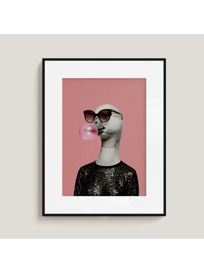 Funny Goose Pop Art Print, Quirky Animal Wall Portrait, Humorous Farm Animal Illustration, Playful Home Decor