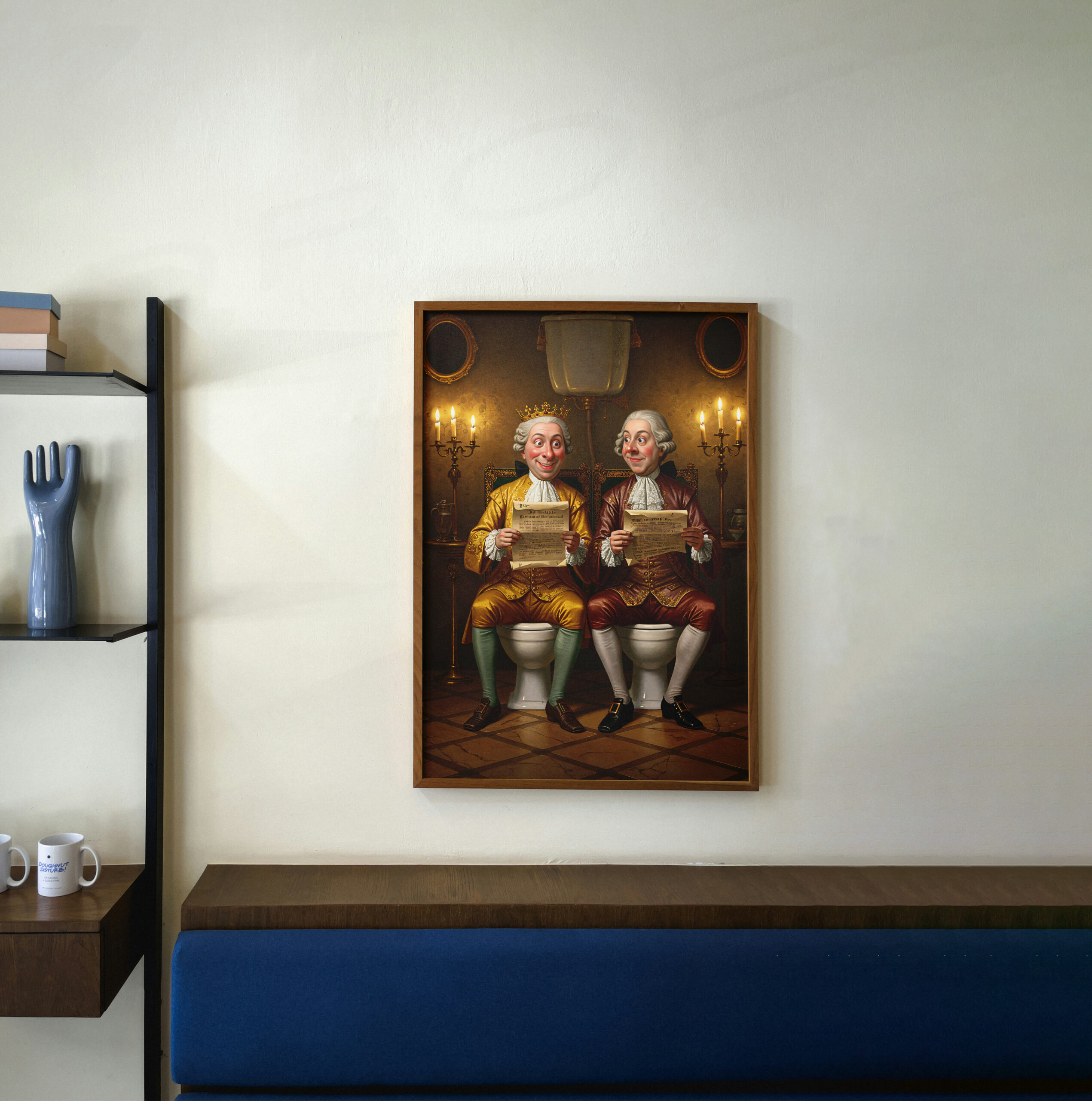 Funny Royal Bathroom Wall Art - King and Noble on Toilet - Vintage Style Printable Poster - Bathroom Humor Decor - Image 4