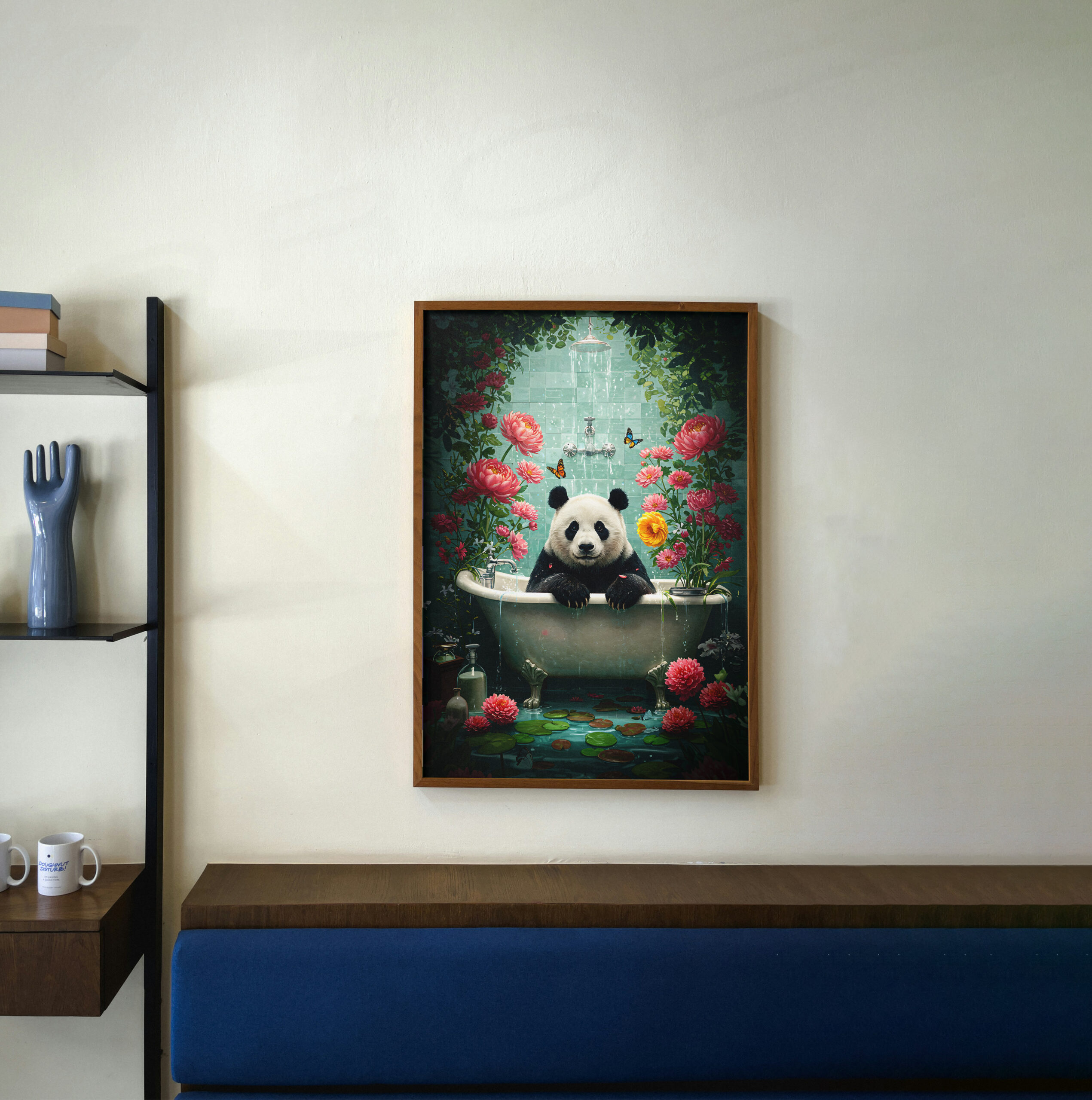 Whimsical Panda in Bathtub Art Print, Surreal Animal Wall Decor, Cute Funny Illustration, Playful Home - Image 2