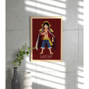 Anime Pirate Captain Wall Art Print | Straw Hat Hero Illustration | Power Pose Anime Artwork | Minimal Statement Wall Decor