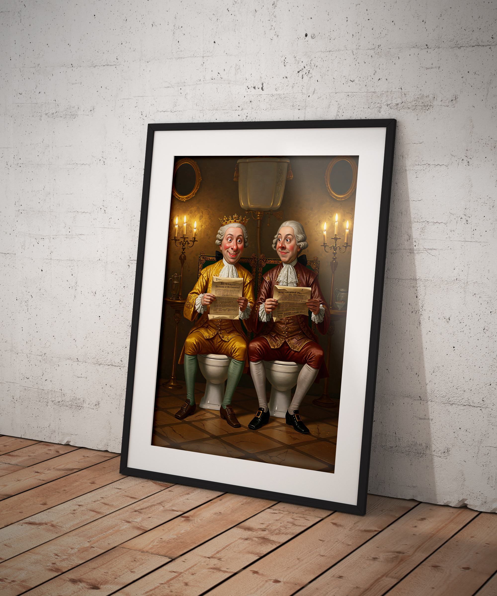 Funny Royal Bathroom Wall Art - King and Noble on Toilet - Vintage Style Printable Poster - Bathroom Humor Decor - Image 5