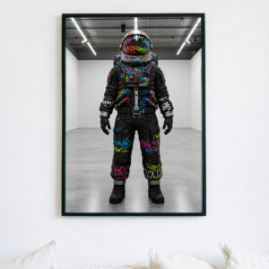 Graffiti Astronaut Art Print: Urban Sci-Fi Poster