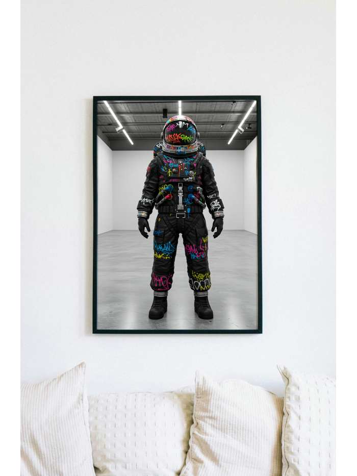 Graffiti Astronaut Art Print: Urban Sci-Fi Poster