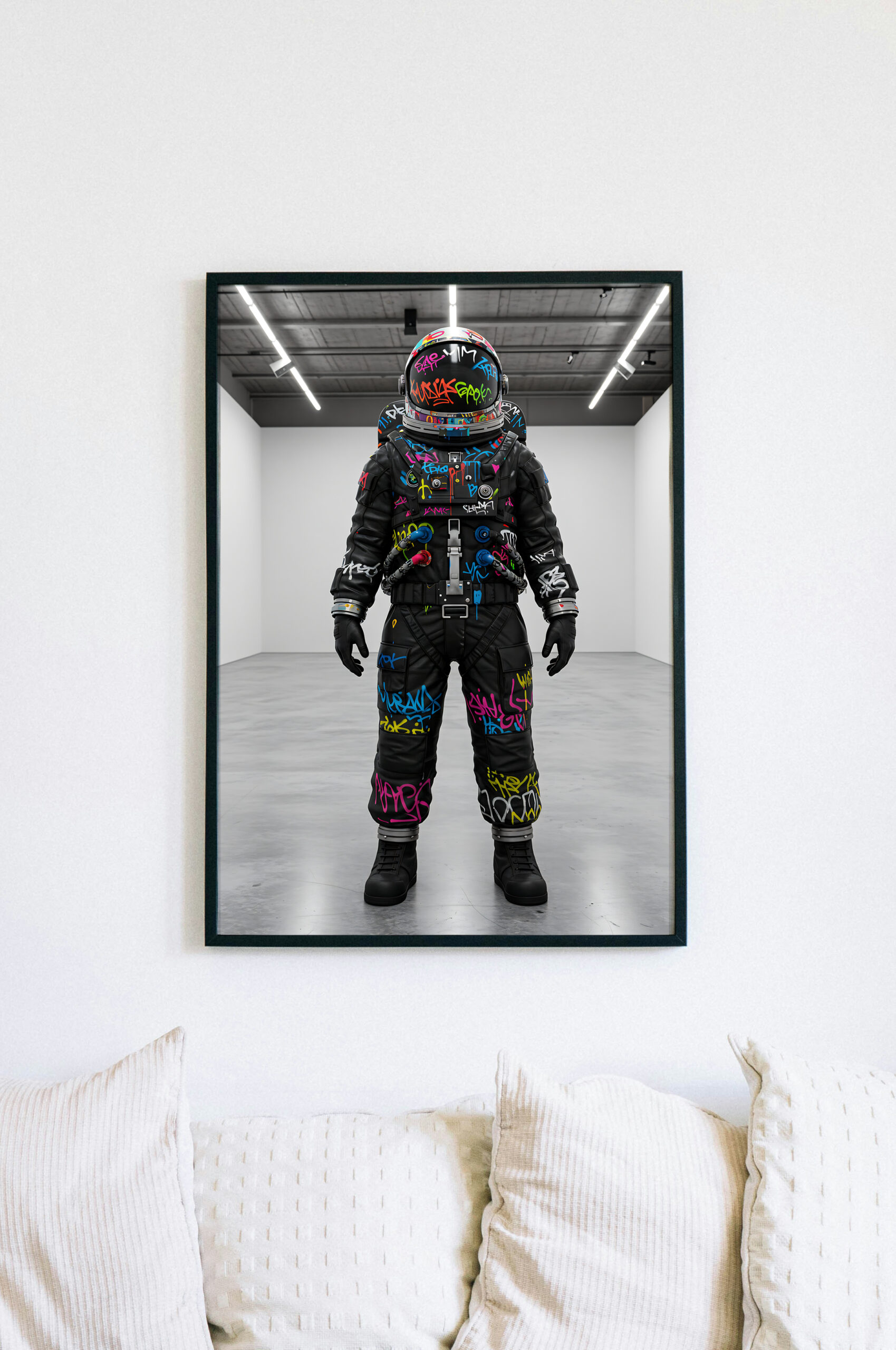 Graffiti Astronaut Art Print: Urban Sci-Fi Poster