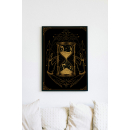 Mystical Hourglass Art Print | Gold Celestial Witchy Poster | Occult Surreal Wall Decor | Vintage Tarot Style