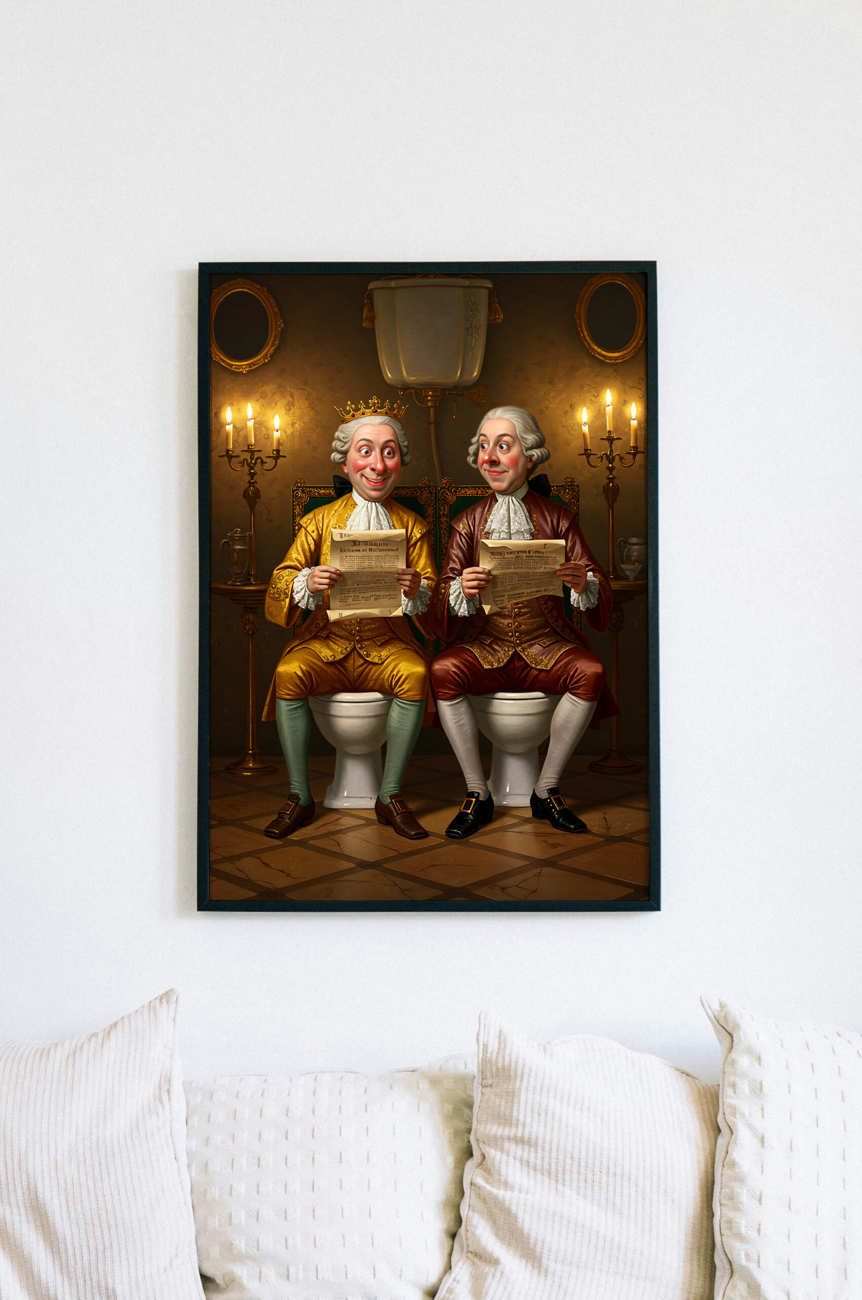 Funny Royal Bathroom Wall Art - King and Noble on Toilet - Vintage Style Printable Poster - Bathroom Humor Decor - Image 6