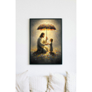 Christian Wall Art Jesus Sheltering Child Under Floral Umbrella | Faith & Protection Printable Decor for Kids Room Comfort