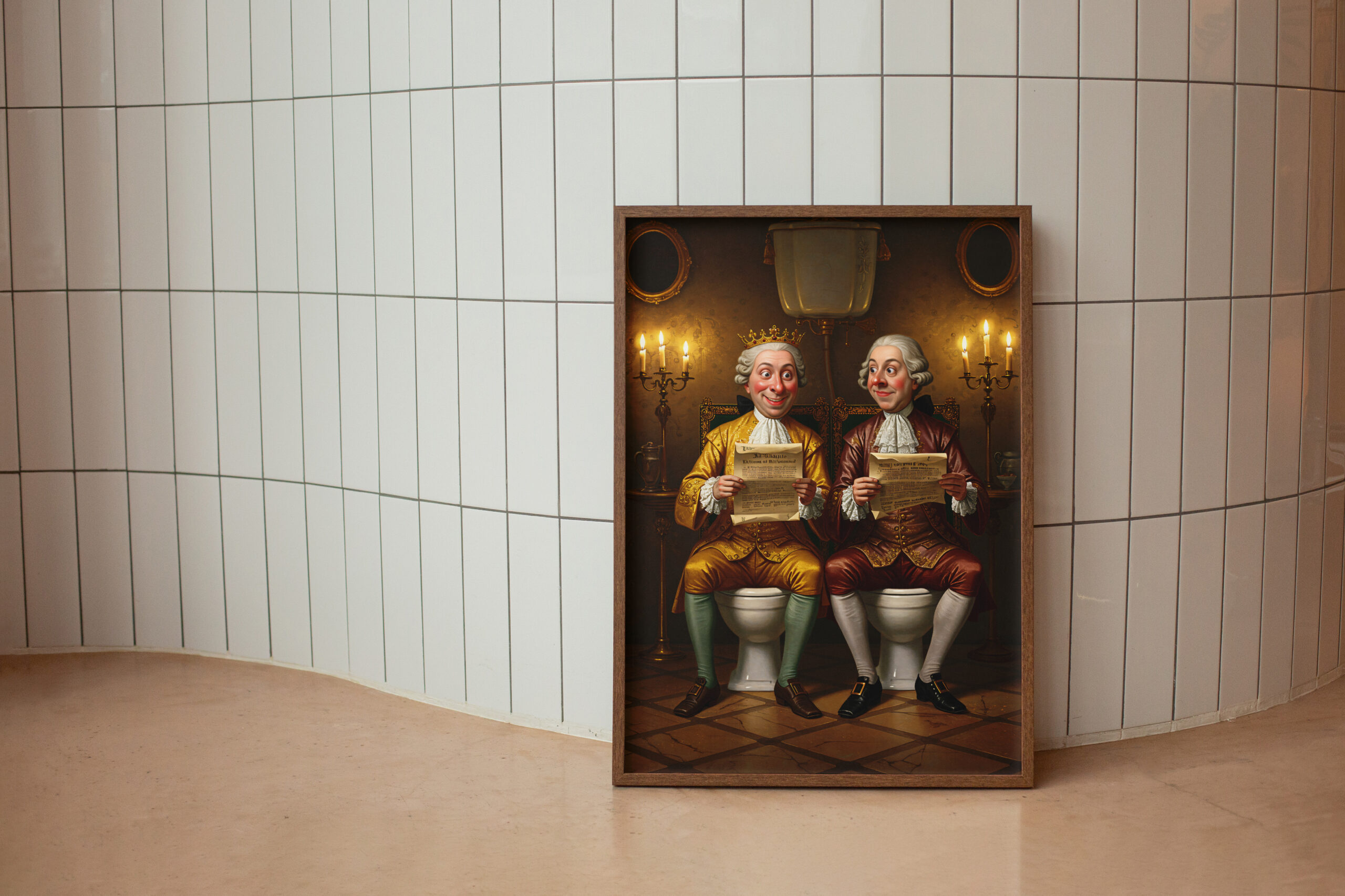Funny Royal Bathroom Wall Art - King and Noble on Toilet - Vintage Style Printable Poster - Bathroom Humor Decor - Image 7