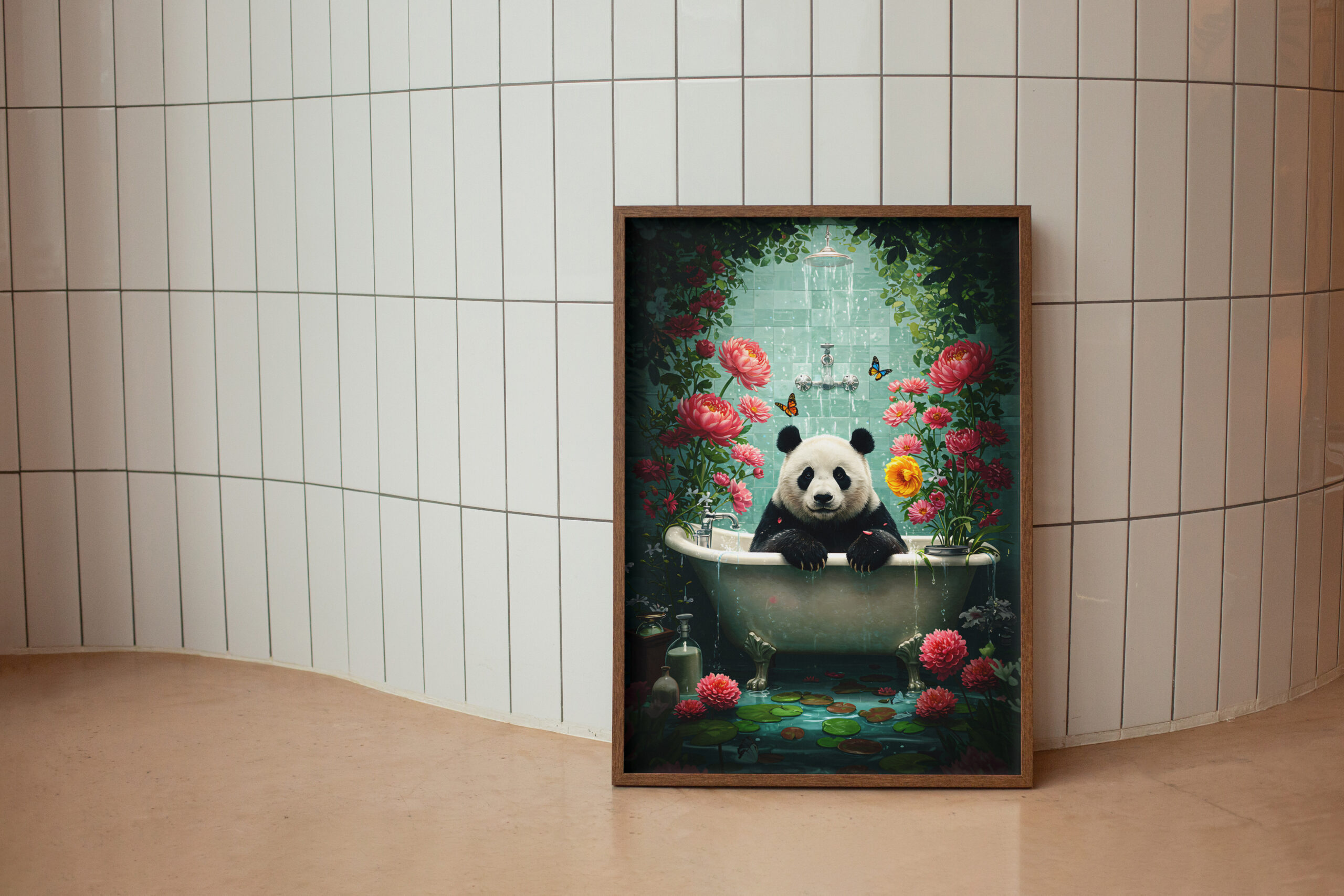 Whimsical Panda in Bathtub Art Print, Surreal Animal Wall Decor, Cute Funny Illustration, Playful Home - Image 6