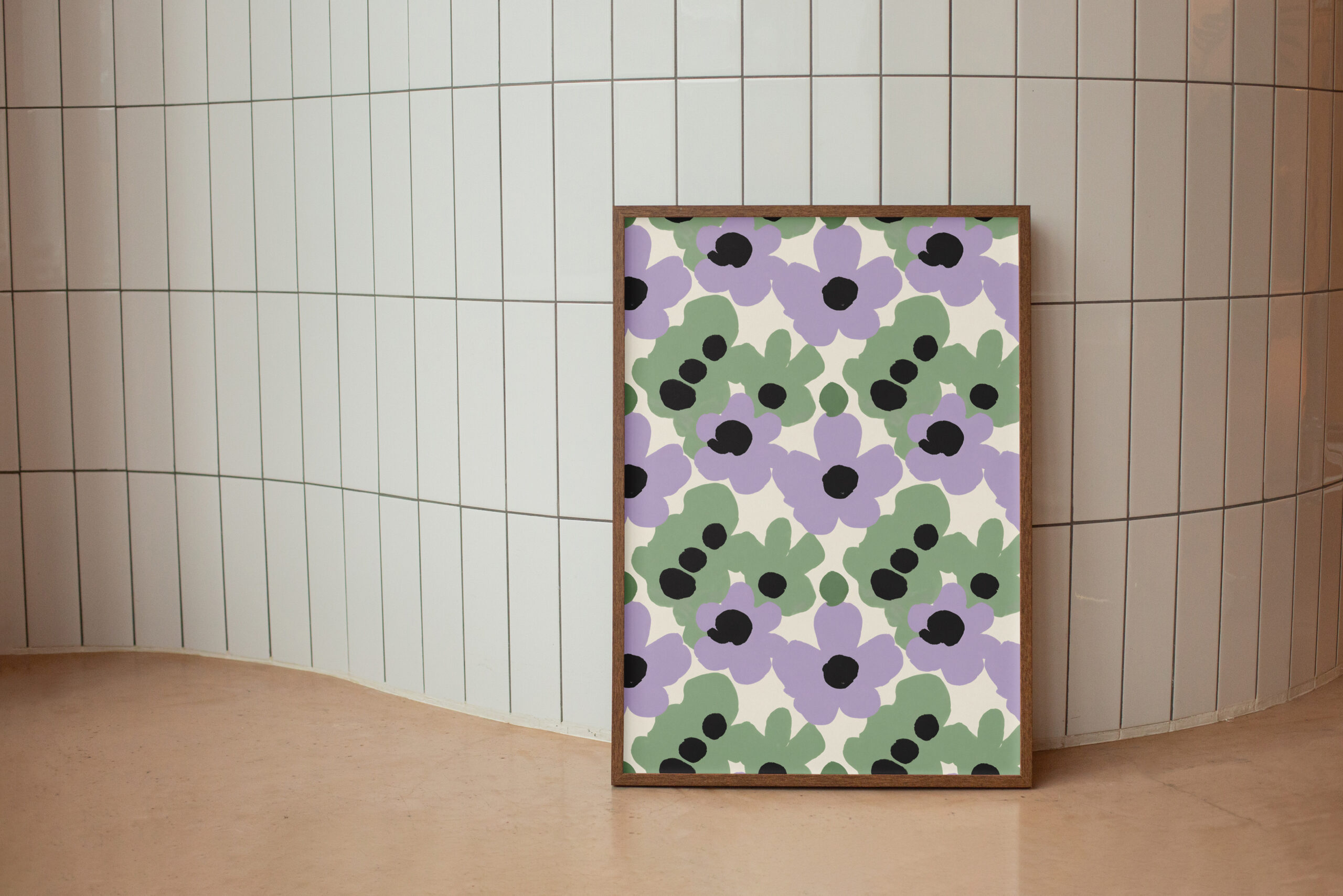 Retro Lilac Floral Print, Scandinavian Modern Wall Art, Minimalist Botanical Illustration, Pastel Home Decor - Image 7