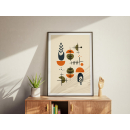 Midcentury Modern Art Print: Retro Geometric Shapes, Earth Tones
