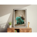 Luxury Cartoon Creature Wall Art Print | Designer Parody Pop Art | Cute High-End Character Sculpture Artwork | Modern Statement Wall Decor