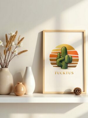 FUCKTUS – Bold Cactus Wall Art Print