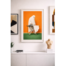 Funny Ghost Wall Art Print, Surreal Humor Illustration, Minimalist Contemporary Wall Decor, Playful Modern Art Poster