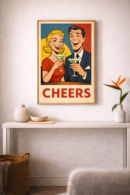 Cheers – Mid-Century Cocktail Wall Art Print