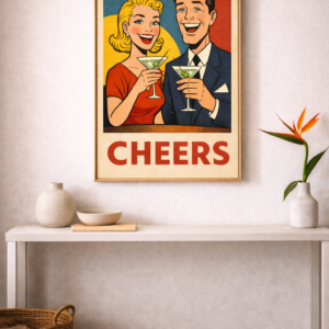 Cheers – Mid-Century Cocktail Wall Art Print