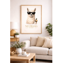 No Drama Llama Wall Art Print, Cool Llama Poster with Sunglasses, Funny Motivational Animal Decor