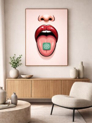 AI Speech Exposed – Bold Artificial Intelligence Pop Art Wall Print | Modern Tech Concept Artwork