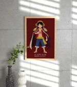 Anime Pirate Captain Wall Art Print | Straw Hat Hero Illustration | Power Pose Anime Artwork | Minimal Statement Wall Decor