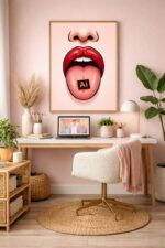 Artificial Intelligence on the Tip of the Tongue – Conceptual AI Art Print