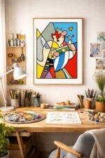 Astérix & Obélix Inspired Wall Art – Modern Geometric Comic Illustration