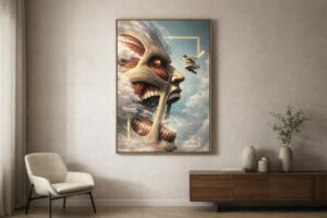Attack on Titan Inspired – Colossal Confrontation Cinematic Art Print