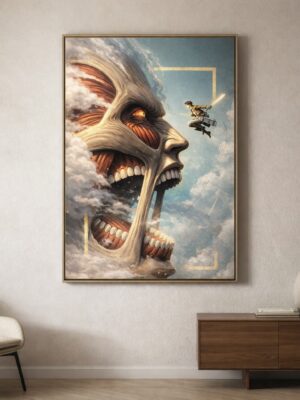 Attack on Titan Inspired – Colossal Confrontation Cinematic Art Print