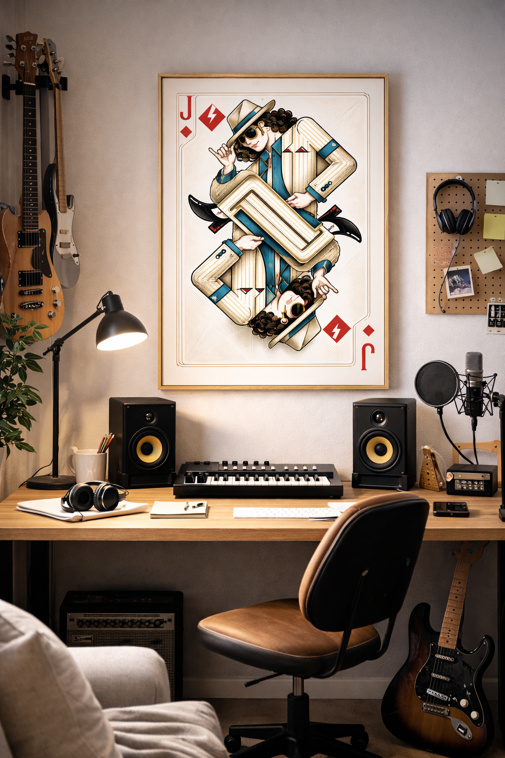 Michael Jackson Inspired Wall Art – Jack of Diamonds Playing Card Illustration