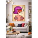 Surreal Pop Art Wall Art Print – Bold Feminine Portrait with Modern Graphic Style