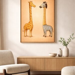 Whimsical Concept Art Print – “Same Height, Different Stories”