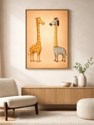 Whimsical Concept Art Print – “Same Height, Different Stories”