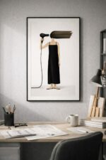 Blown Away – Minimalist Surreal Fashion Illustration Wall Art
