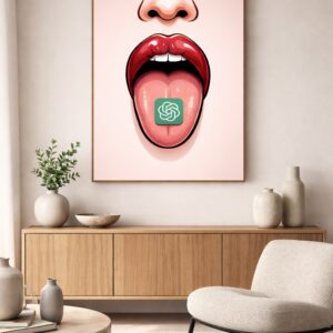 AI Speech Exposed – Bold Artificial Intelligence Pop Art Wall Print | Modern Tech Concept Artwork